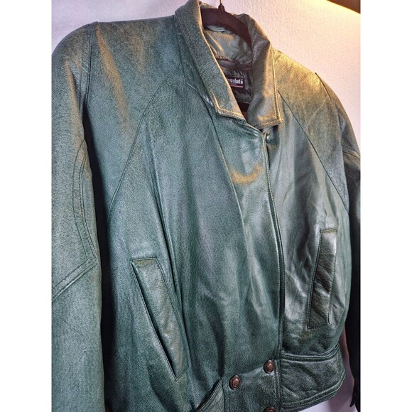 Vintage Wilson’s Leather Green Leather Jacket w/ Thinsulate Womens Small 80s 90s - Picture 7 of 12